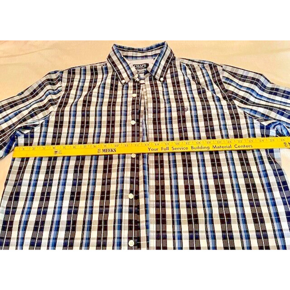 CHAPS Mens Long Sleeve Shirt Size XL Button Down Collar Blue Plaid - Picture 7 of 8